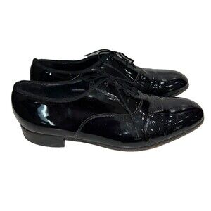 Florsheim Men's Tux Oxford Dress Shoes size 10.5 Black Patent Leather